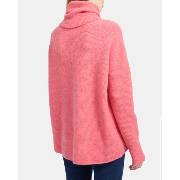 THEORY Karenia Turtleneck Sweater Merino Wool Blend Oversized Chunky Knit - Picture 3 of 10
